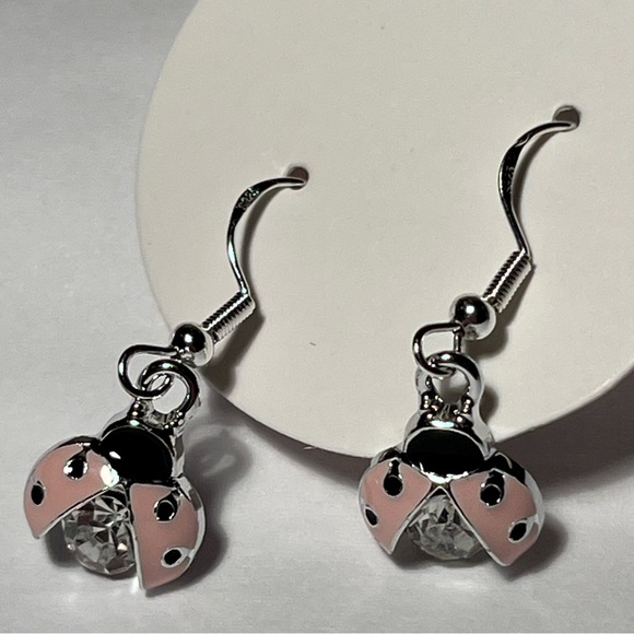 Pink Ladybug Earrings - Picture 6 of 6